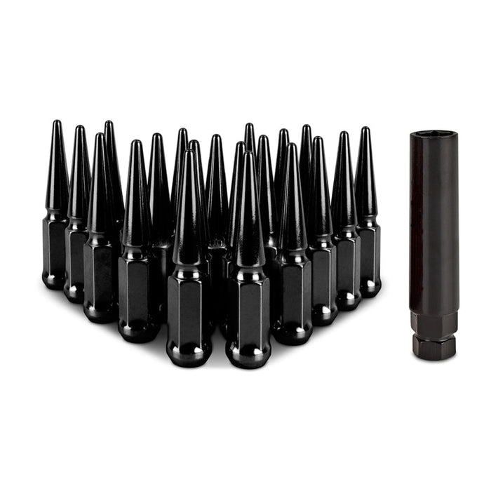 Mishimoto Steel Spiked Lug Nuts M12x1.5 20pc Set - Black - Lunaticsco