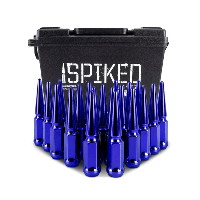 Mishimoto Steel Spiked Lug Nuts M12x1.5 20pc Set - Blue - Lunaticsco