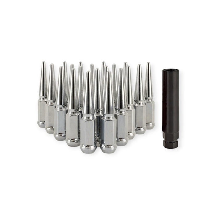 Mishimoto Steel Spiked Lug Nuts M12x1.5 20pc Set - Chrome - Lunaticsco
