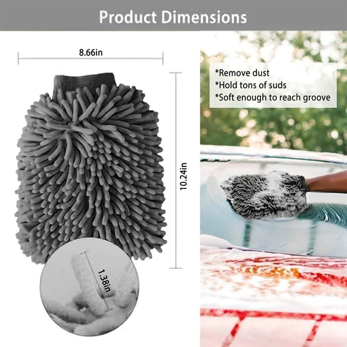WASH&WHIPS Chenille Premium Scratch-Free Microfiber Wash Mitt & Pitstop Particle Interceptor