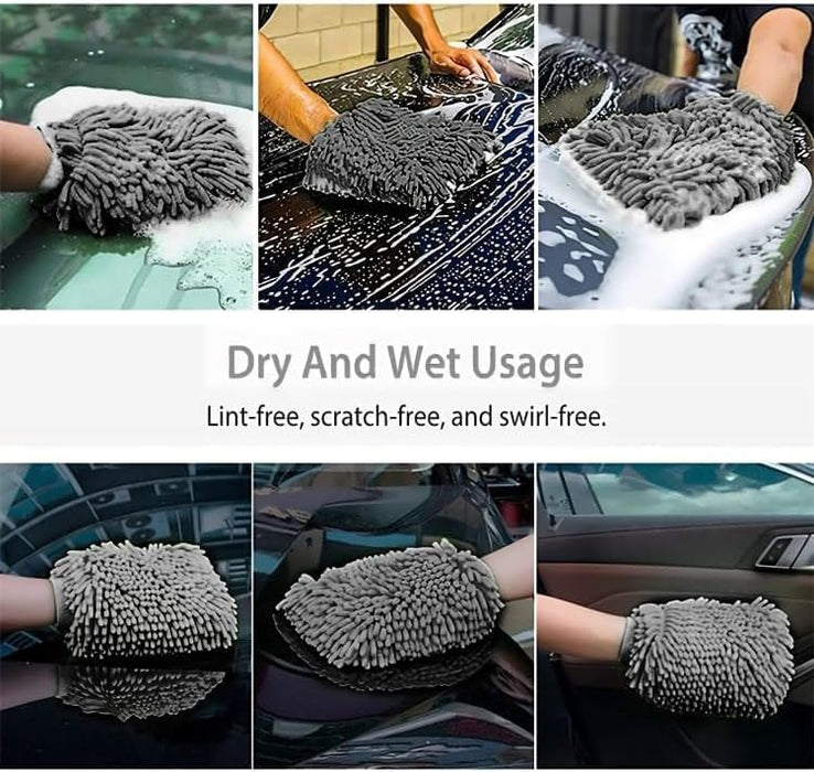 WASH&WHIPS Chenille Premium Scratch-Free Microfiber Wash Mitt & Pitstop Particle Interceptor