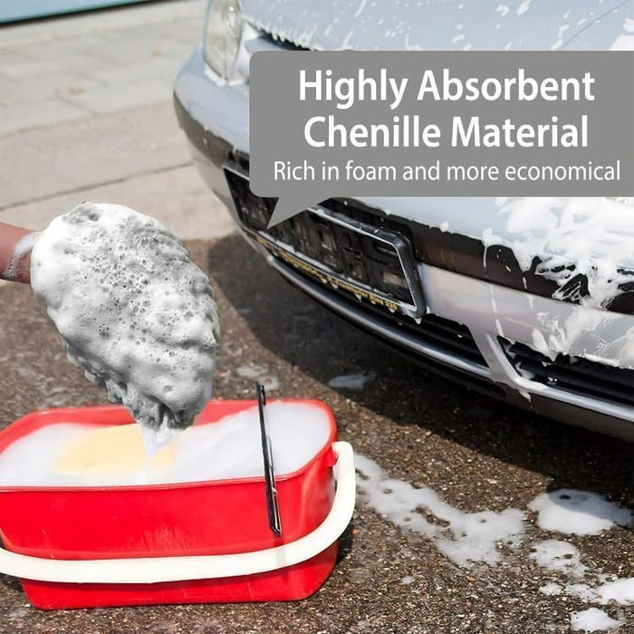 WASH&WHIPS Chenille Premium Scratch-Free Microfiber Wash Mitt & Pitstop Particle Interceptor