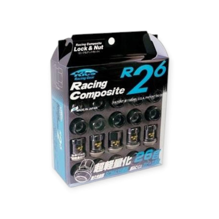 Project Kics R26 Lug Nuts Black | M12x1.25 (16 Lug Nuts + 4 Locks)