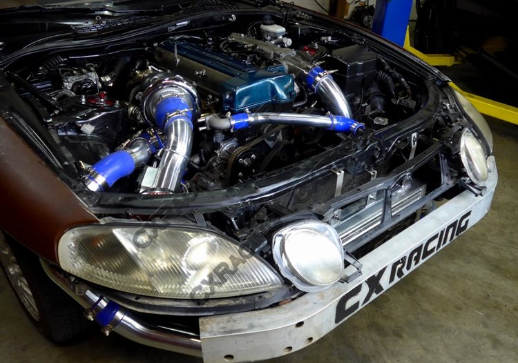 CXRacing Front Mount Intercooler & Piping Kit Lexus SC300 Z30 2JZ-GTE VVT-i Single Top Mount Turbo Swap 92-00