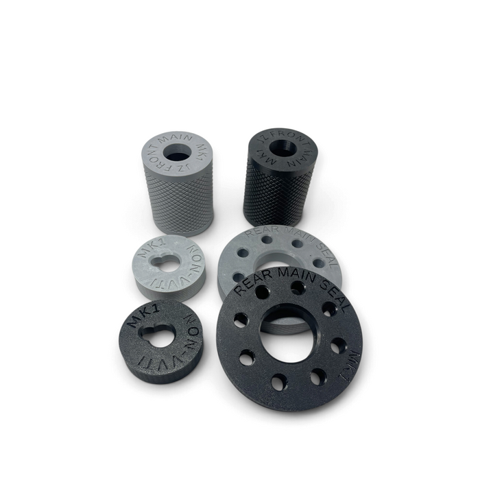 LunaticsCo MK1 Motorsport 2JZ engine seal installer combo including front, rear, and cam tools in grey and black ASA.