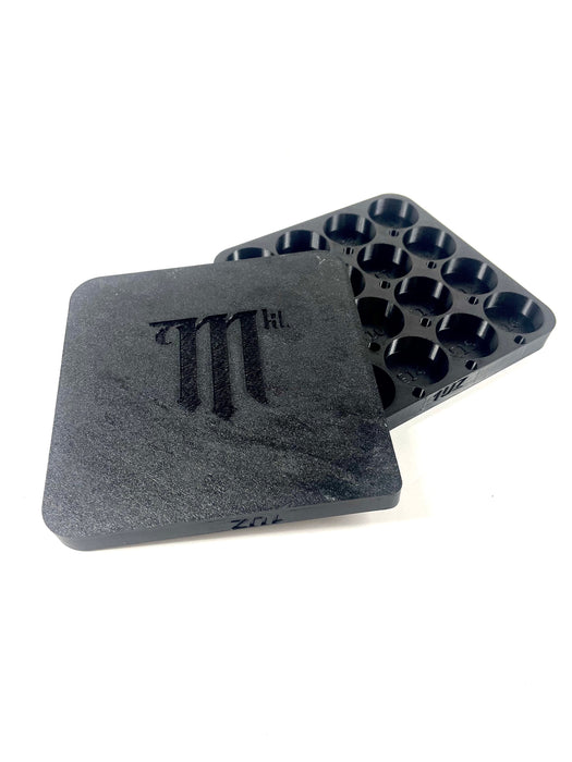 LunaticsCo MK1 Motorsport 1UZ Non-VVTi valvetrain organizer trays made of durable black ASA plastic.