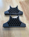 LunaticsCo MK1 Motorsport two-piece black 3D printed honeycomb crankshaft stands for Toyota 1UZ engine building