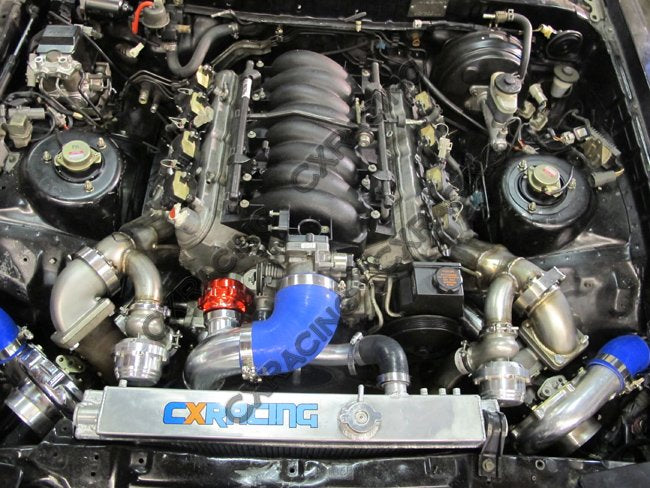 CXRacing Big-Core Intercooler Piping and BOV Kit 86-92 Toyota Supra MK3 LS1 Swap Twin Turbo