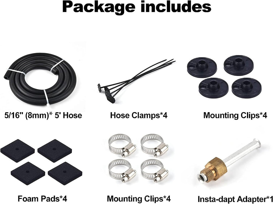 Aluminum Transmission Oil Cooler Kit 5/16" 4 Pass Universal Black - Lunatics