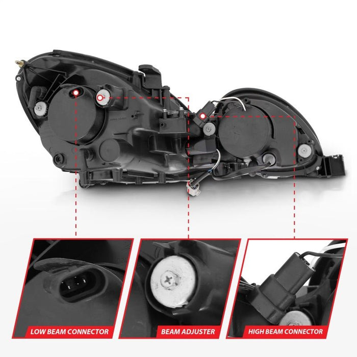 ANZO Projector Headlights w/ Halo Black 98 - 05 Lexus GS300 - Lunaticsco