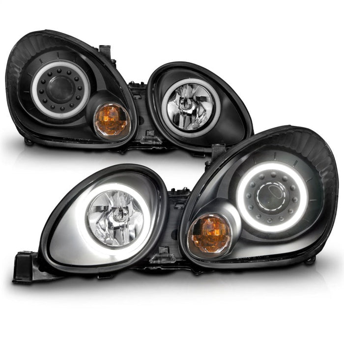 ANZO Projector Headlights w/ Halo Black 98 - 05 Lexus GS300 - Lunaticsco