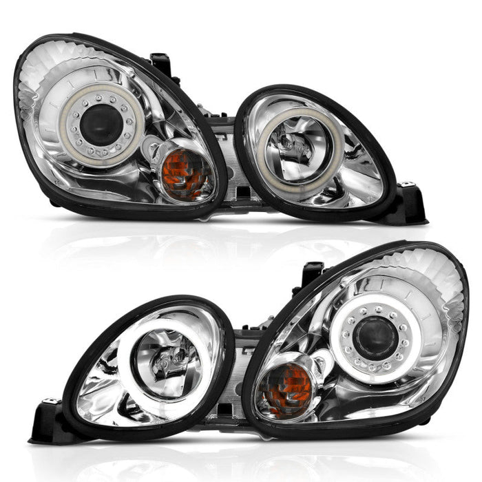 ANZO Projector Headlights w/ Halo Chrome 98 - 05 Lexus GS300 - Lunaticsco