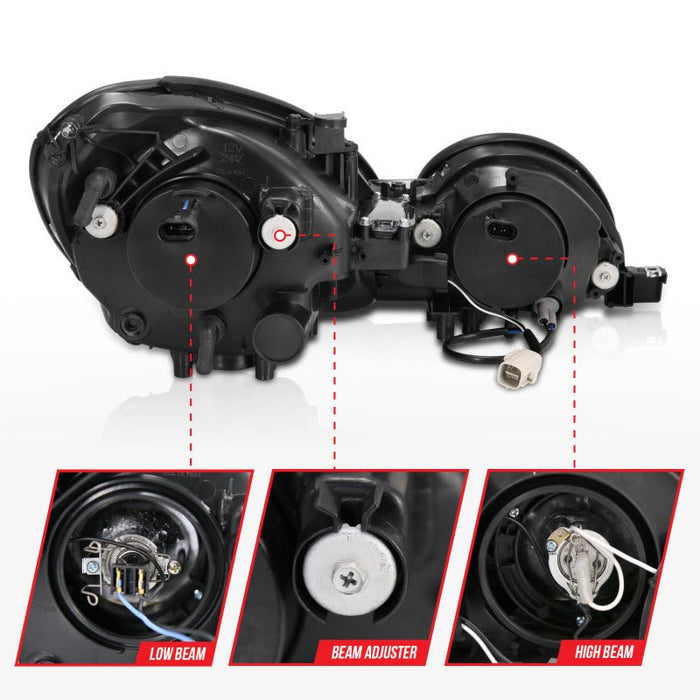 ANZO Projector Headlights w/ Halo Chrome 98 - 05 Lexus GS300 - Lunaticsco