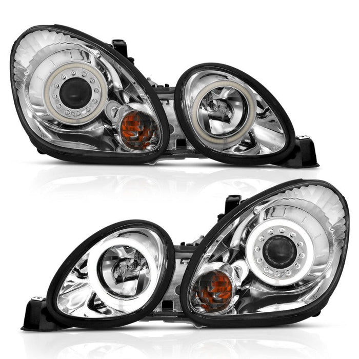 ANZO Projector Headlights w/ Halo Chrome 98 - 05 Lexus GS300 - Lunaticsco