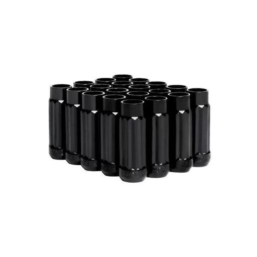 Blox Racing 20pc Black Steel 12x1.5mm 12-Sided P17 Tuner Lug Nut - Lunaticsco