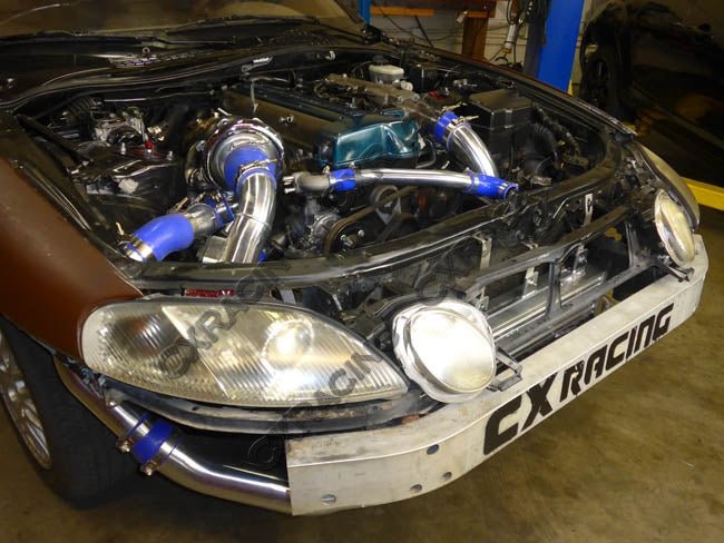 CXRacing 1.5" Aluminum Radiator Hard Pipe Kit For 91 - 00 Lexus SC300 2JZ - GTE Swap - Lunaticsco