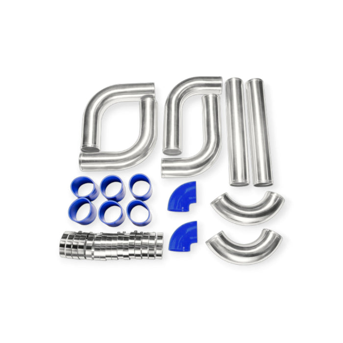 CXRacing 2.5"AL 8 Pcs Turbo Intercooler Pipe 120 Degree Piping Kit Tube Lexus/Toyota - Lunaticsco