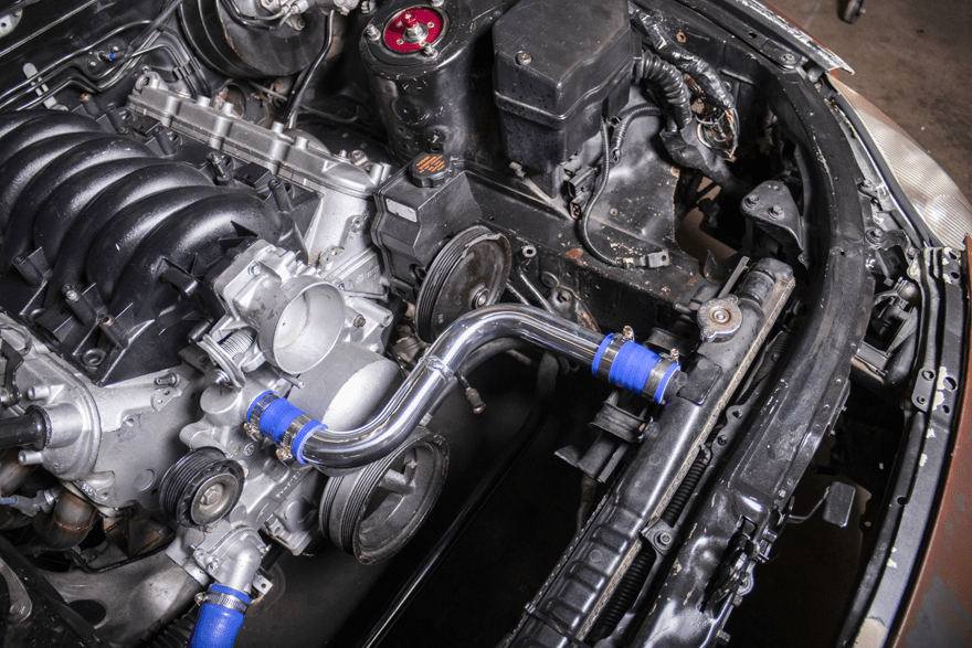 CXRacing Aluminum Radiator Hard Pipe Kit For Lexus SC300 91 - 00 LS1 LSx Engine - Lunaticsco