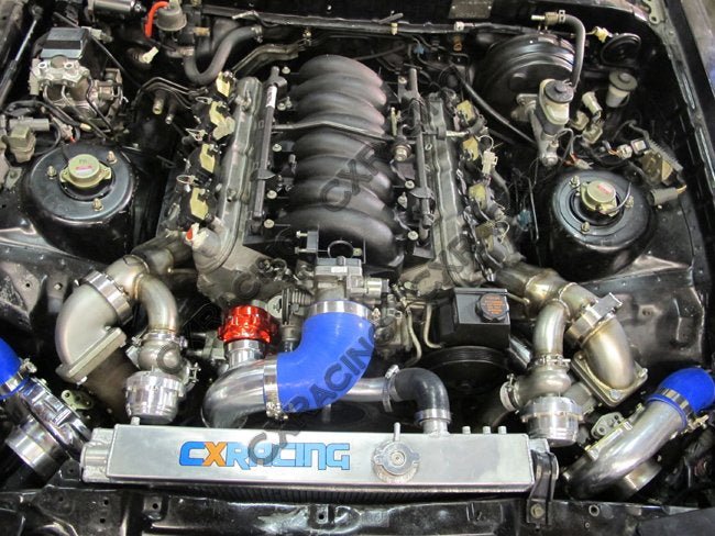 CXRacing Big-Core Intercooler Piping and BOV Kit 86-92 Toyota Supra MK3 LS1 Swap Twin Turbo - Lunaticsco
