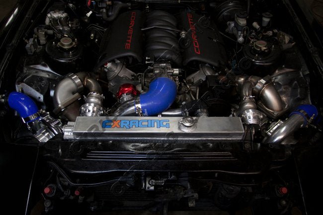 CXRacing Big-Core Intercooler Piping and BOV Kit 86-92 Toyota Supra MK3 LS1 Swap Twin Turbo - Lunaticsco