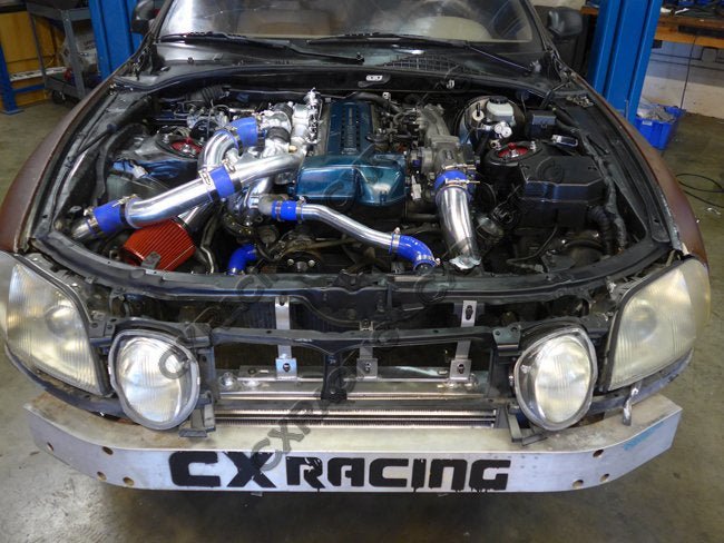 CXRacing Front Mount Intercooler & Piping Kit Lexus SC300 Z30 2JZ-GTE VVT-i Factory Twin Turbo Swap 92–00 - Lunaticsco