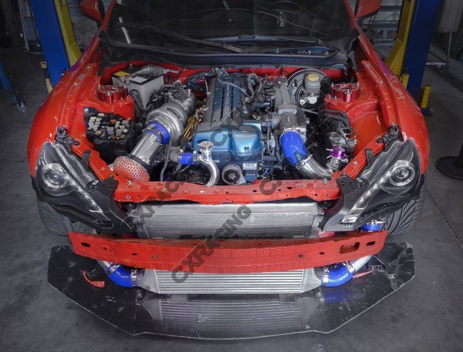 CXRacing Single Turbo Manifold Downpipe & Dump Tube Kit Subaru BRZ / FR-S 2JZ-GTE Swap T4 12+ - Lunaticsco