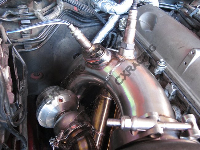 CXRacing T4 Top Mount Turbo Manifold Supra / GS300 / IS300 2JZ-GTE Single Turbo - Lunaticsco