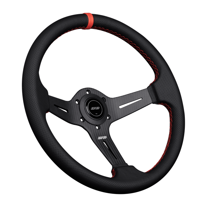 DND Performance Carbon Fiber Perforated Leather Race Wheel - Lunaticsco