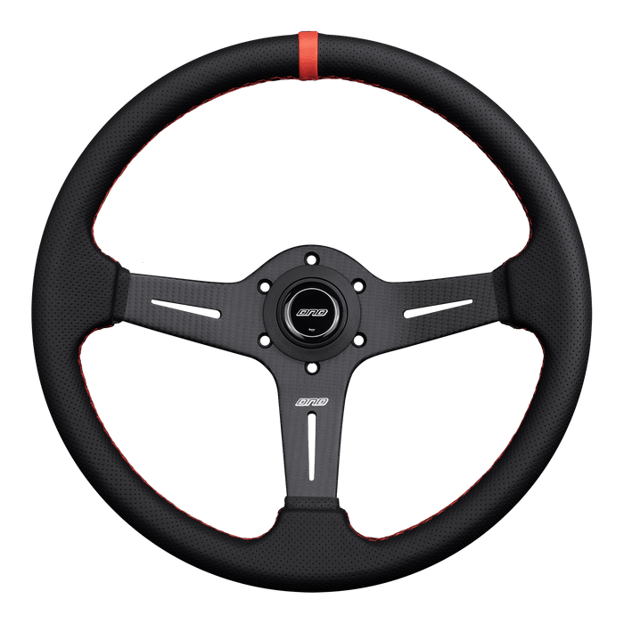 DND Performance Carbon Fiber Perforated Leather Race Wheel - Lunaticsco