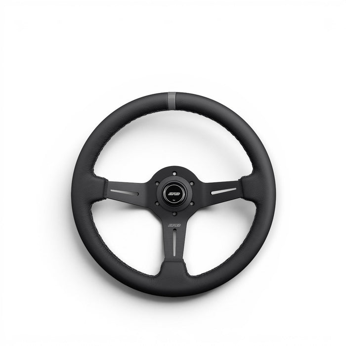 DND Performance Leather Race Wheel Steering Wheel 350mm 50mm Deep - Lunaticsco