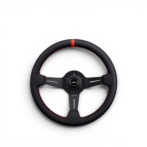 DND Performance Leather Race Wheel Steering Wheel 350mm 50mm Deep - Lunaticsco