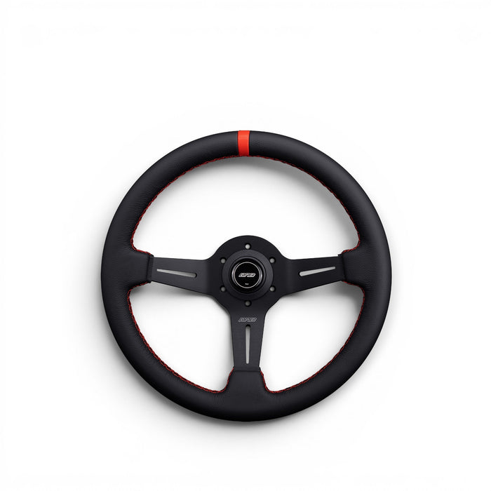 DND Performance Leather Race Wheel Steering Wheel 350mm 50mm Deep - Lunaticsco