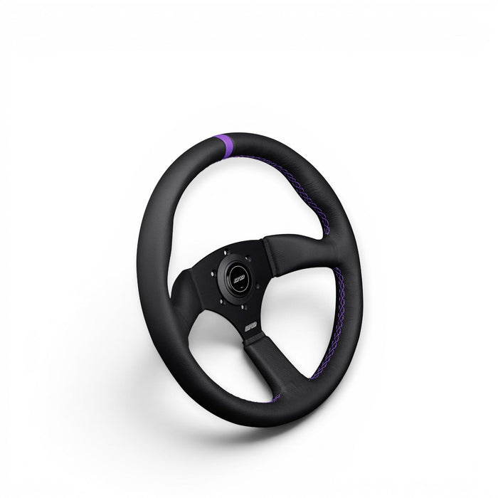 DND Performance Leather Touring Wheel Steering Wheel 350mm 50mm Deep - Lunaticsco