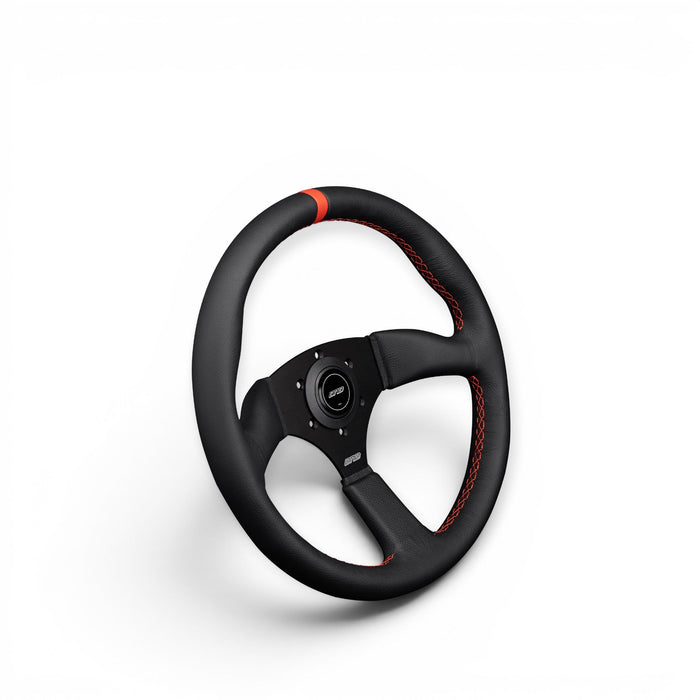 DND Performance Leather Touring Wheel Steering Wheel 350mm 50mm Deep - Lunaticsco