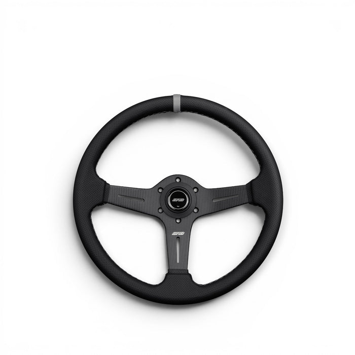 DND Performance Matte Carbon Fiber Perforated Leather Steering Wheel 350mm 60mm Deep - Lunaticsco