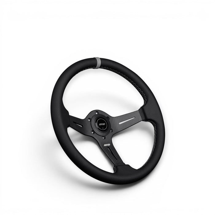 DND Performance Matte Carbon Fiber Perforated Leather Steering Wheel 350mm 60mm Deep - Lunaticsco