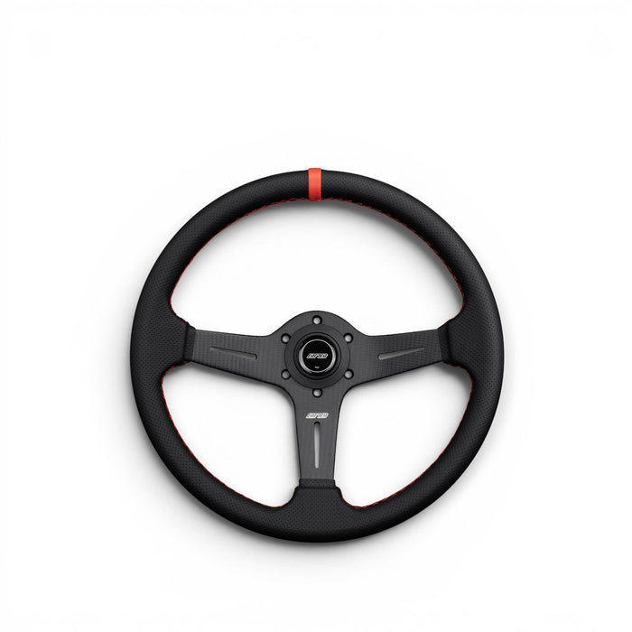 DND Performance Matte Carbon Fiber Perforated Leather Steering Wheel 350mm 60mm Deep - Lunaticsco