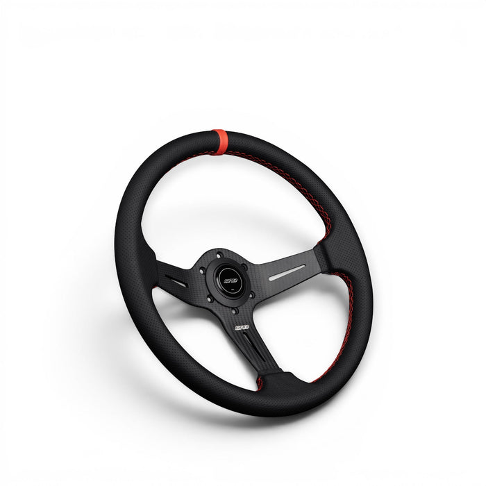 DND Performance Matte Carbon Fiber Perforated Leather Steering Wheel 350mm 60mm Deep - Lunaticsco