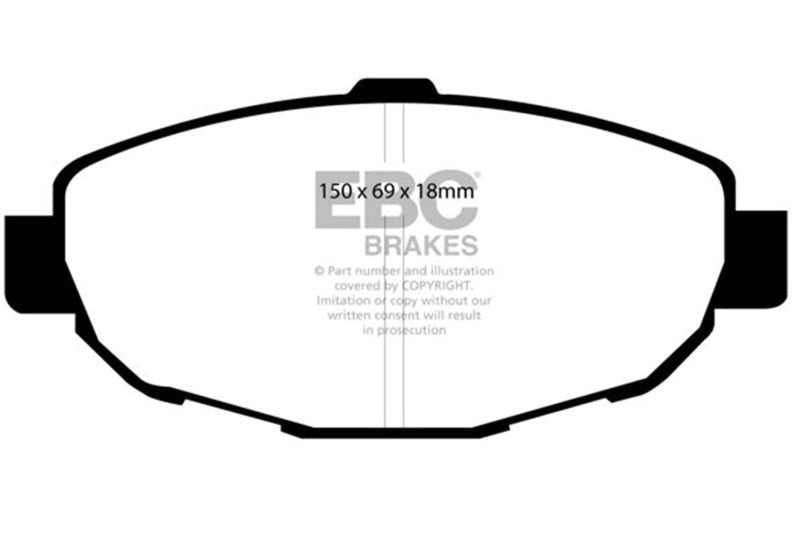 EBC Front Yellowstuff Brake Pads, Lexus SC300 1999-2000, Lexus SC400 1992-2000 - Lunaticsco