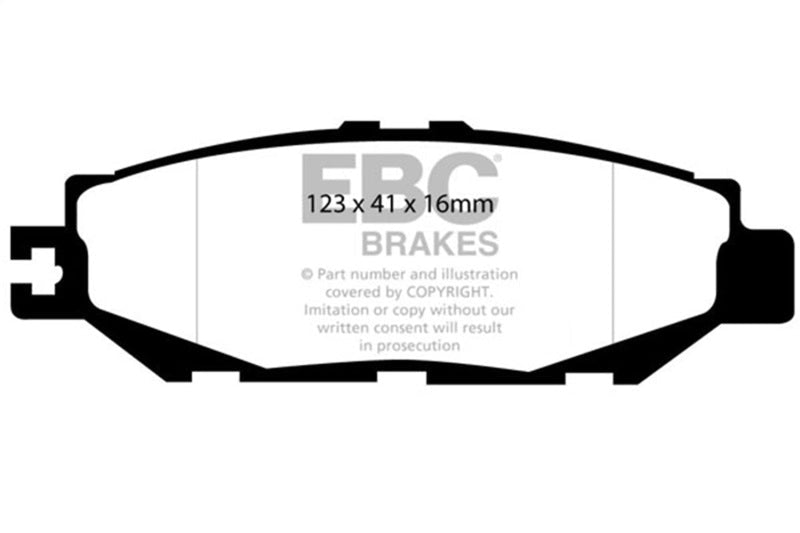 EBC Rear Yellowstuff Brake Pads, Lexus LS400 1993-2000, Toyota Supra 1995-1998 - Lunaticsco