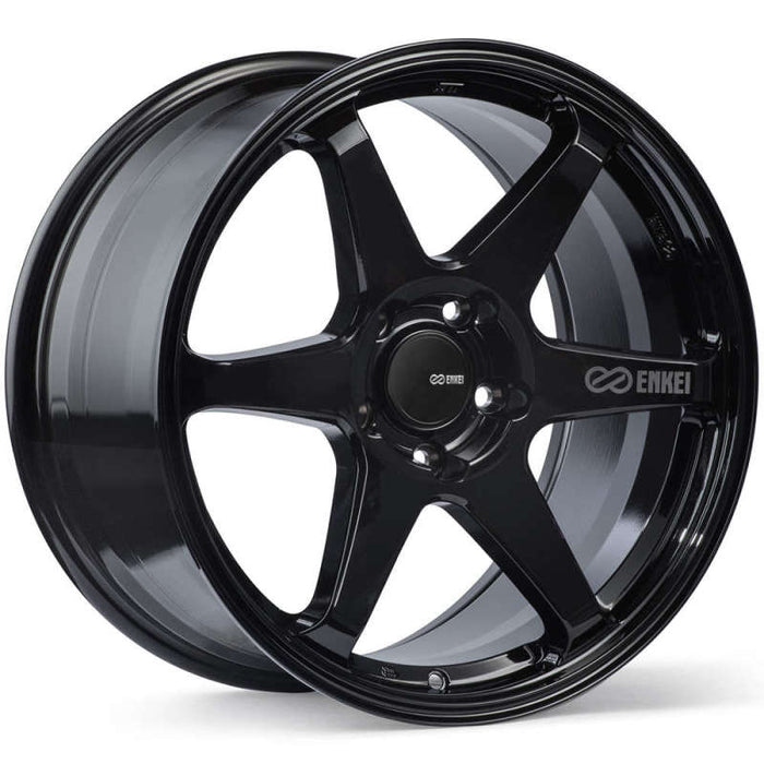 Enkei T6R 17x8 40mm Offset 5x114.3 Bolt Pattern 72.6 Bore Gloss Black Wheel - Lunaticsco