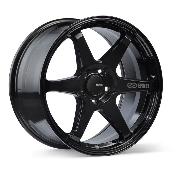 Enkei T6R 18x9.5 38mm Offset 5x114.3 Bolt Pattern 72.6 Bore Gloss Black Wheel - Lunaticsco