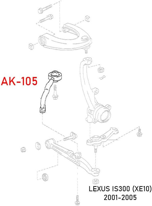 Godspeed Project Adjustable Front Tension Rod Spherical Bearing Lexus IS300 01-05 - Lunaticsco