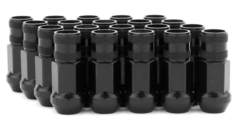 Gorilla Forged Steel Racing Lug Nuts Black Chrome Open Ended 12x1.25 - Lunaticsco