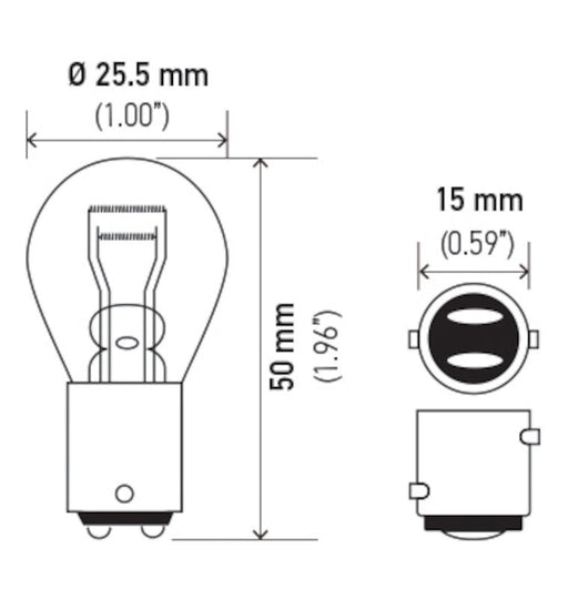 Hella Bulb 1157 12V 27/8W BAY15d S8 - Lunaticsco