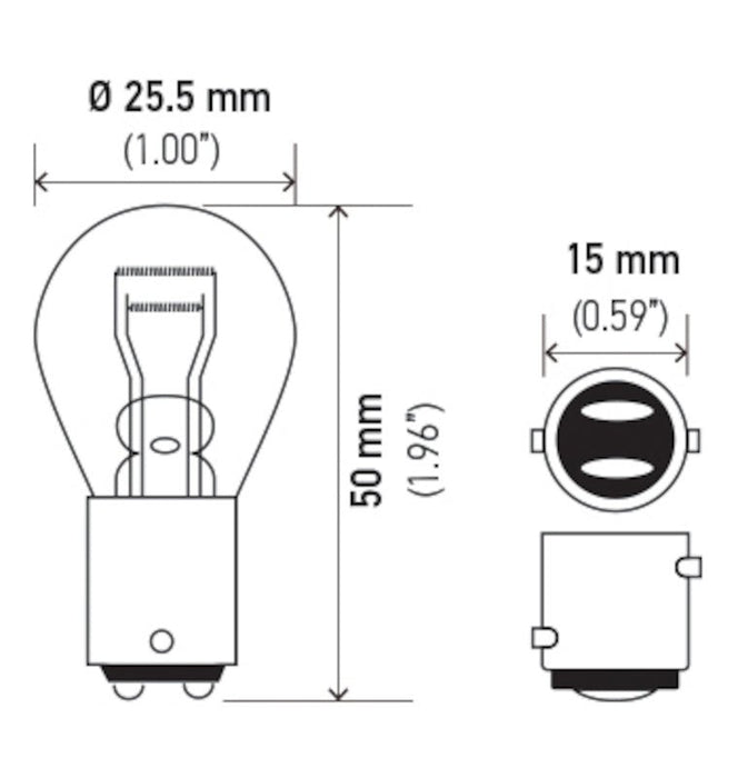 Hella Bulb 1157 12V 27/8W BAY15d S8 - Lunaticsco