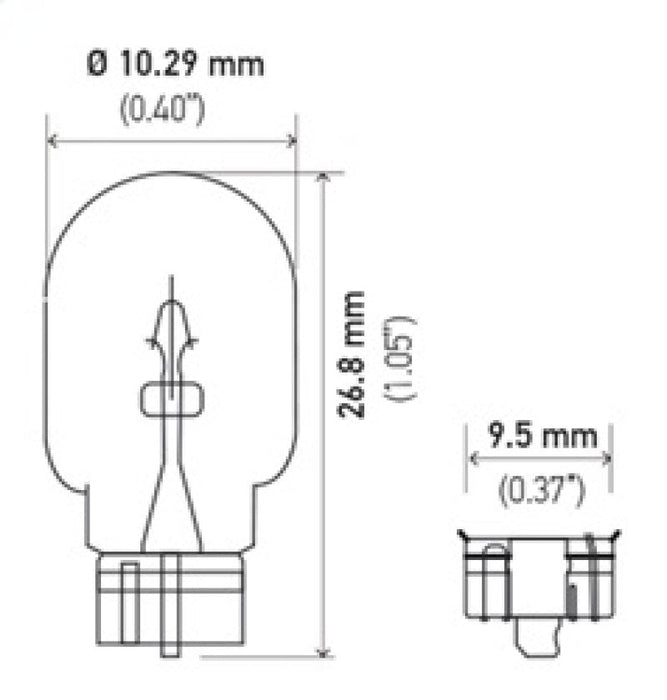 Hella Bulb 2825 12V 5W 4CP W2.1x9.5d T3.25 - Lunaticsco