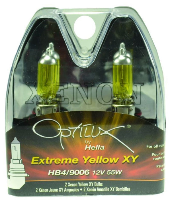 Hella Optilux HB4 9006 12V/55W XY Xenon Yellow Bulb (Pair) - Lunaticsco