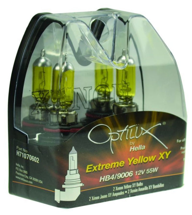 Hella Optilux HB4 9006 12V/55W XY Xenon Yellow Bulb (Pair) - Lunaticsco