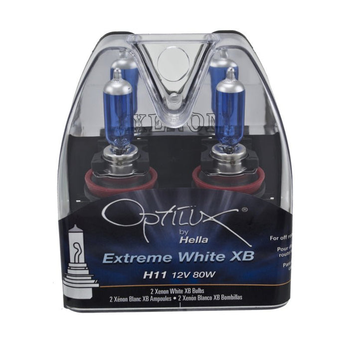 Hella Optilux XB Extreme Type H11 12V 80W Blue Bulbs - Pair - Lunaticsco